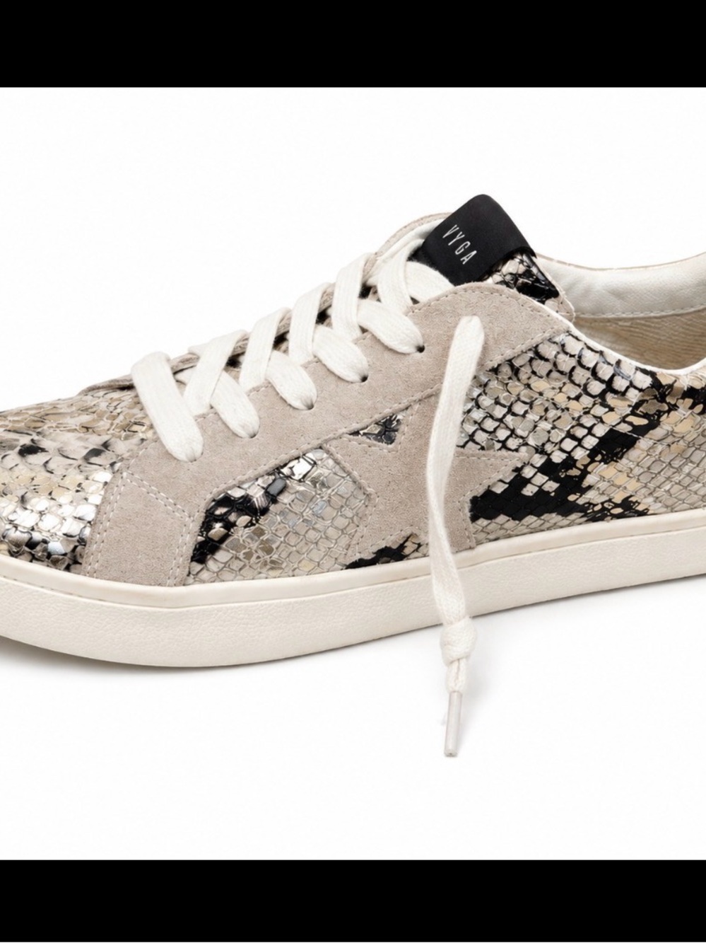 Steve Madden Philosophy Sneakers women tennis shoes skin snake brown gold SZ 9